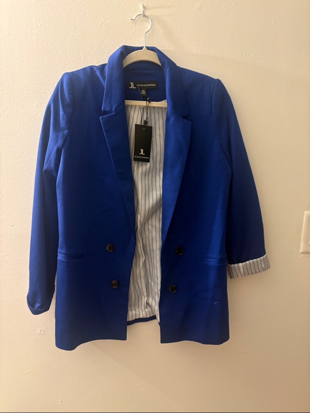 Jessica London Royal Blue Double-Breasted Blazer